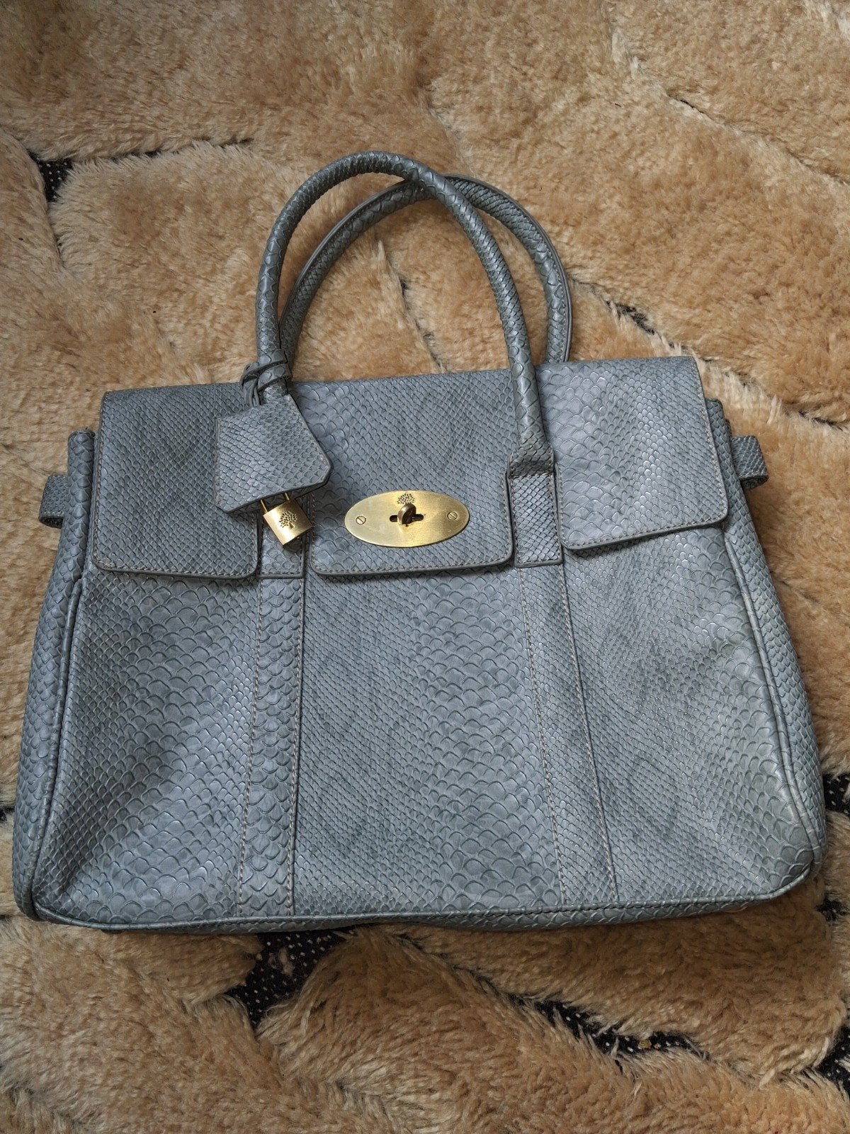 Mulberry handtas in slangenprint, Sieraden, Tassen en Uiterlijk, Tassen | Damestassen, Ophalen of Verzenden, Gebruikt, Grijs, Handtas