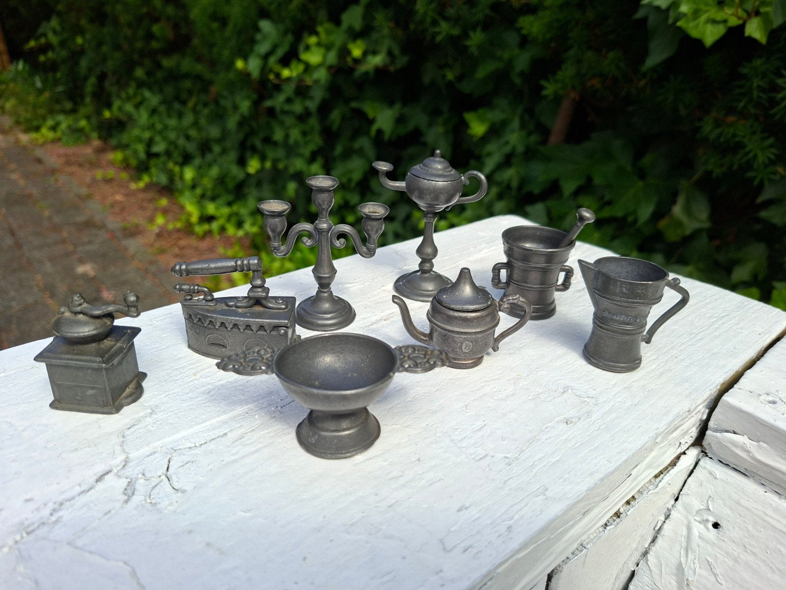 Miniaturen tinnen huishoudelijke voorwerpen poppenhuis, Ophalen of Verzenden