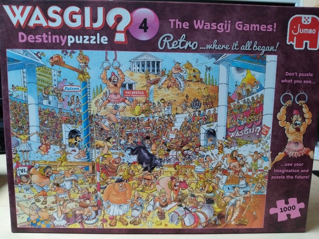 Wasgij destiny 4 retro puzzel te koop, The Wasgij games, Ophalen of Verzenden, 500 t/m 1500 stukjes, Zo goed als nieuw, Legpuzzel