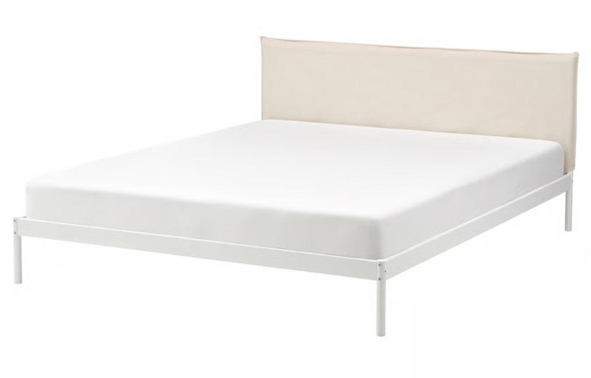 IKEA Kleppstad bedframe (140x200) + matras, Ophalen, Wit, Tweepersoons, 140 cm