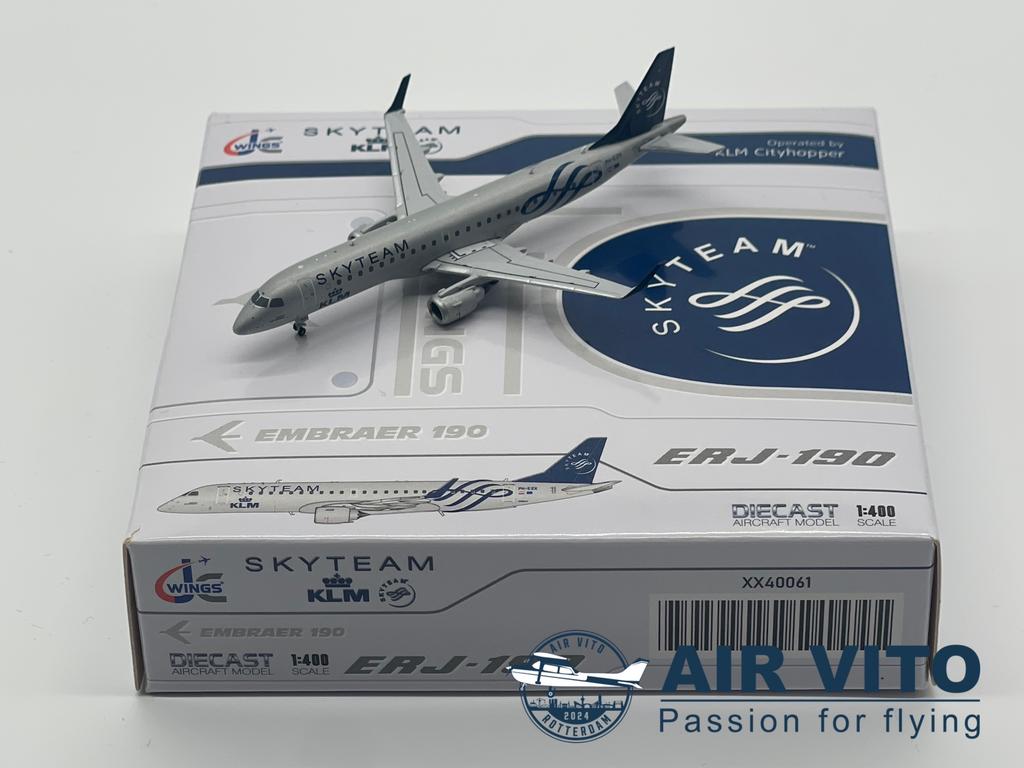 Klm skyteam embrear erj-190 jc wings 1:400 diecast, Schaalmodel, Ophalen of Verzenden, /, .