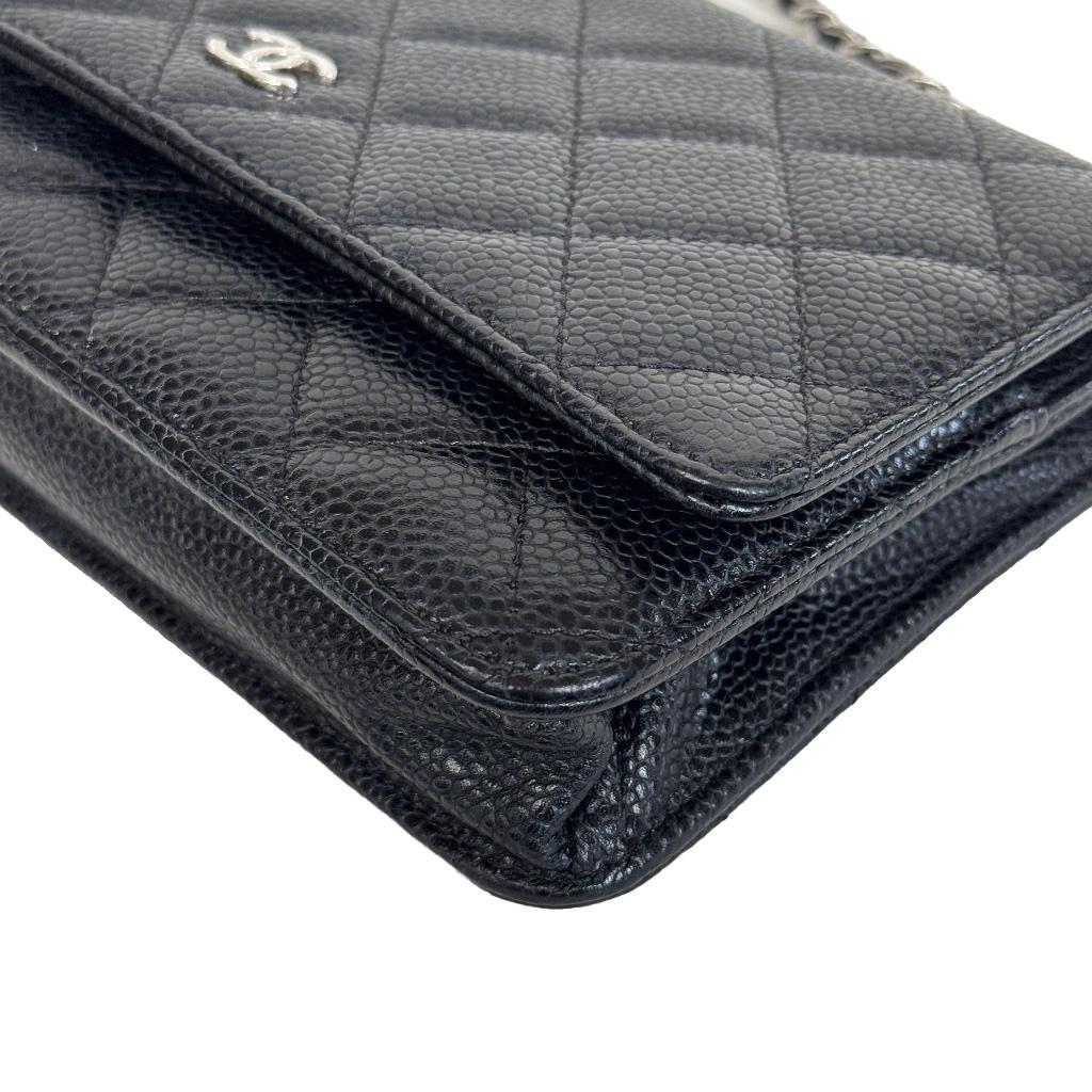 Chanel caviar WOC wallet on chain crossbody zilver silver image 9