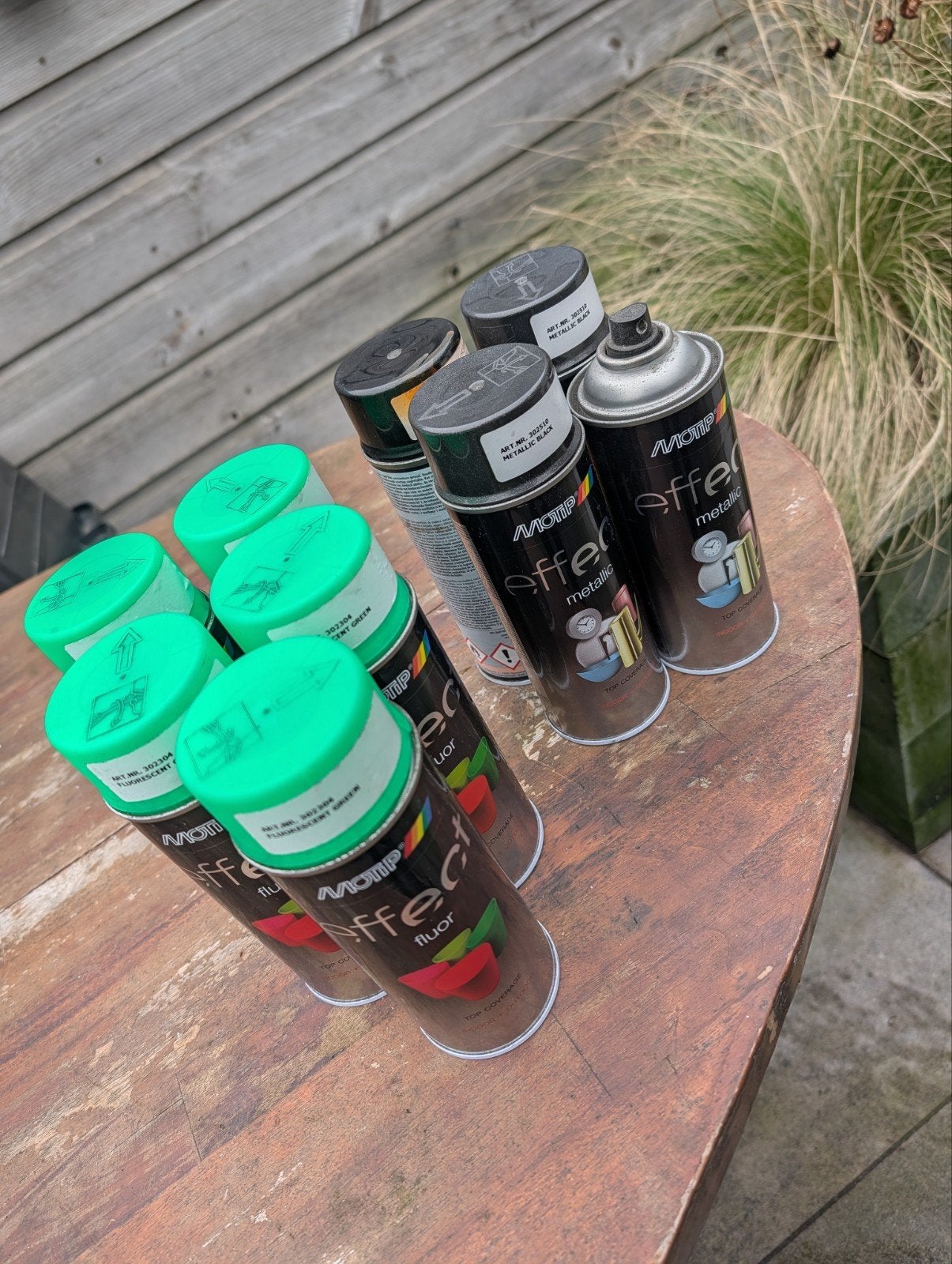 Motip spuitbussen neon groen en metallic zwart Nieuw, Zwart, Nieuw, Ophalen of Verzenden, Verf
