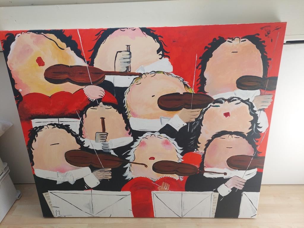 Dikke Dames Schilderij Orkest - Vrolijke Kunst, Ophalen