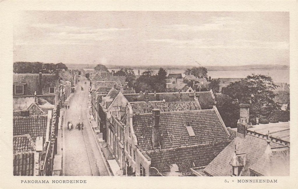 702-498-049 Panorama Noordeinde Monnikendam, Verzamelen, Ophalen of Verzenden, Voor 1920, Noord-Holland