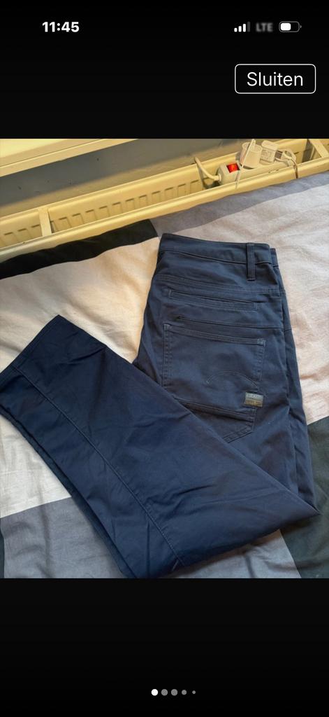 G-Star D-STAQ 3D slijm taperd  3334 donkerblauw, Ophalen of Verzenden, Zo goed als nieuw, Blauw, W36 - W38 (confectie 52/54)