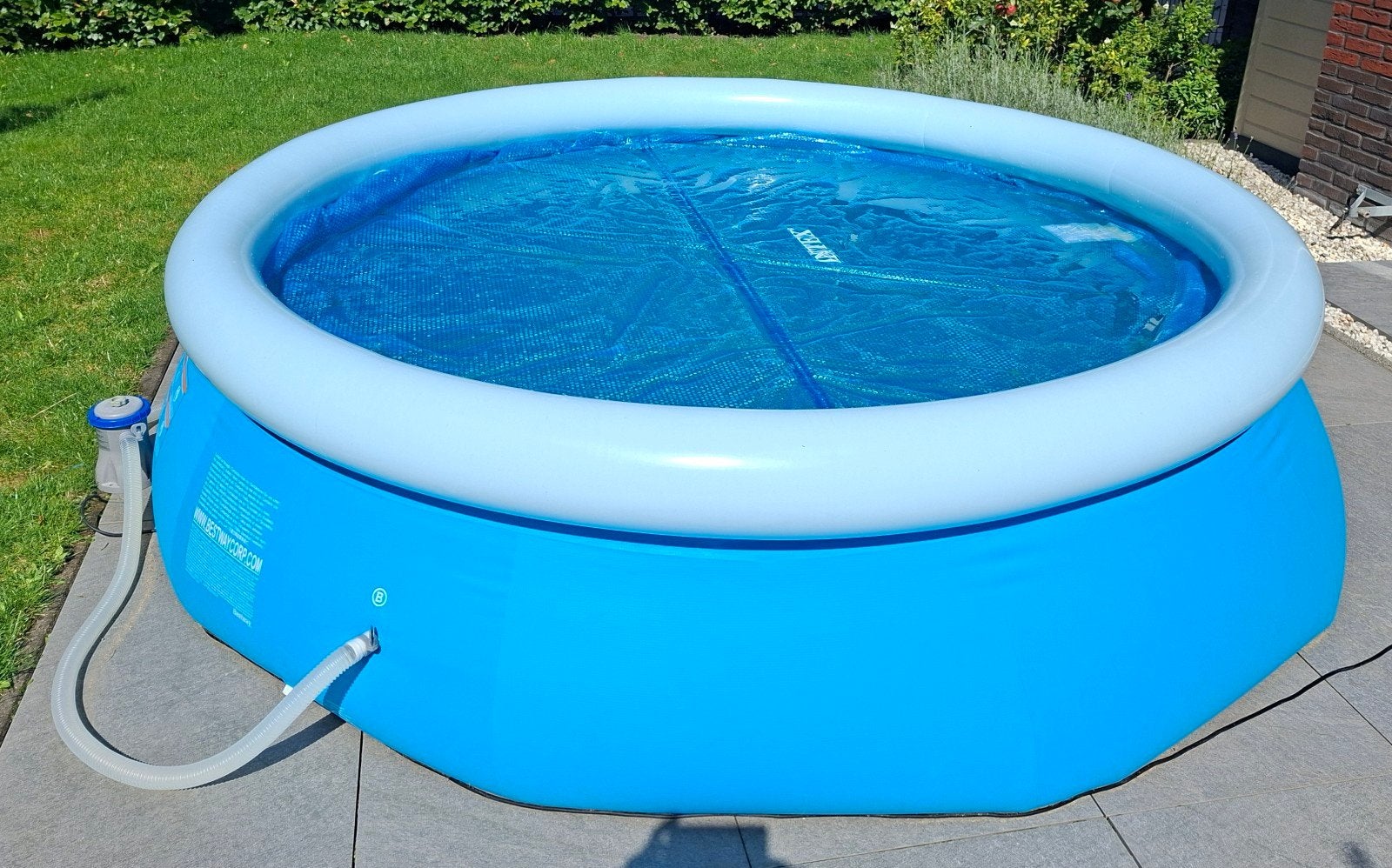 Bestway Fast Set opzetzwembad met accessoires, Gebruikt, Minder dan 80 cm, Rond, 300 cm of meer