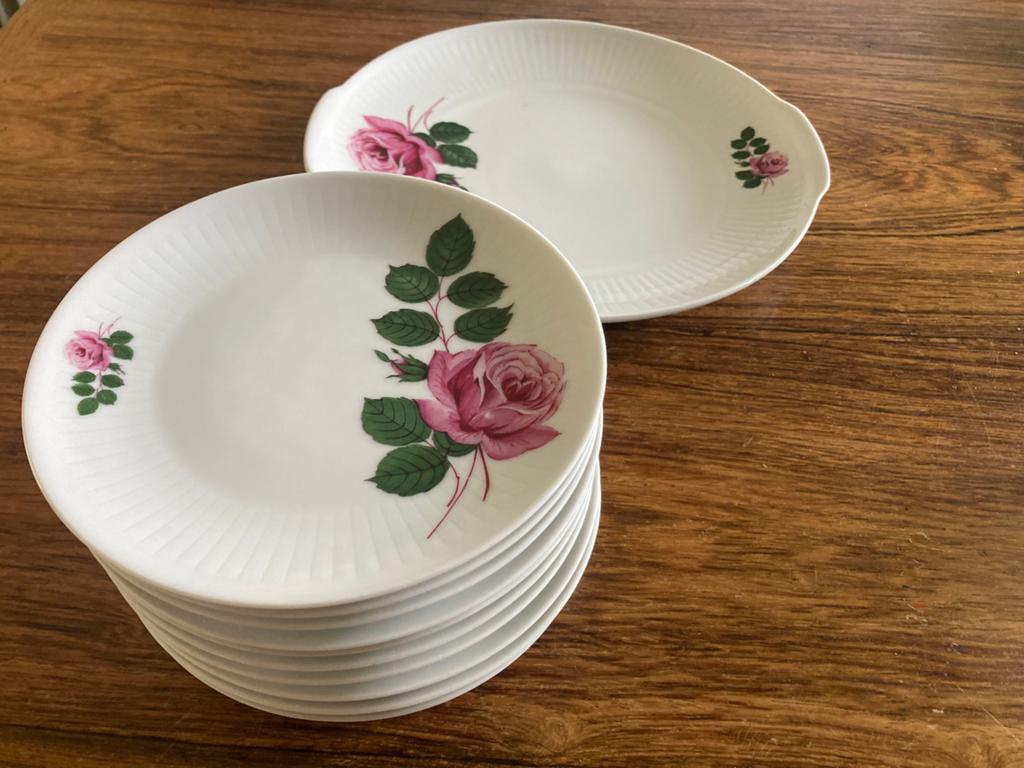 Vintage servies roze rozen winterling kirchenlamitz bavaria, Ophalen