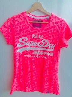 Signaalroze t-shirt van Superdry , Super Dry mt. 158, Superdry, Meisje, Ophalen of Verzenden, Zo goed als nieuw