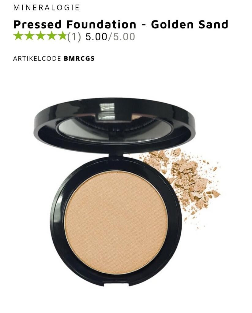 Mineralogie Pressed Foundation - Golden Sand, Ophalen of Verzenden, Nieuw, Overige kleuren, Gehele gezicht