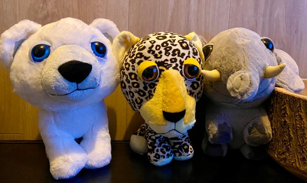 3 knuffels ongebruikt, 25cm groot, Ophalen of Verzenden, Zo goed als nieuw, Olifant