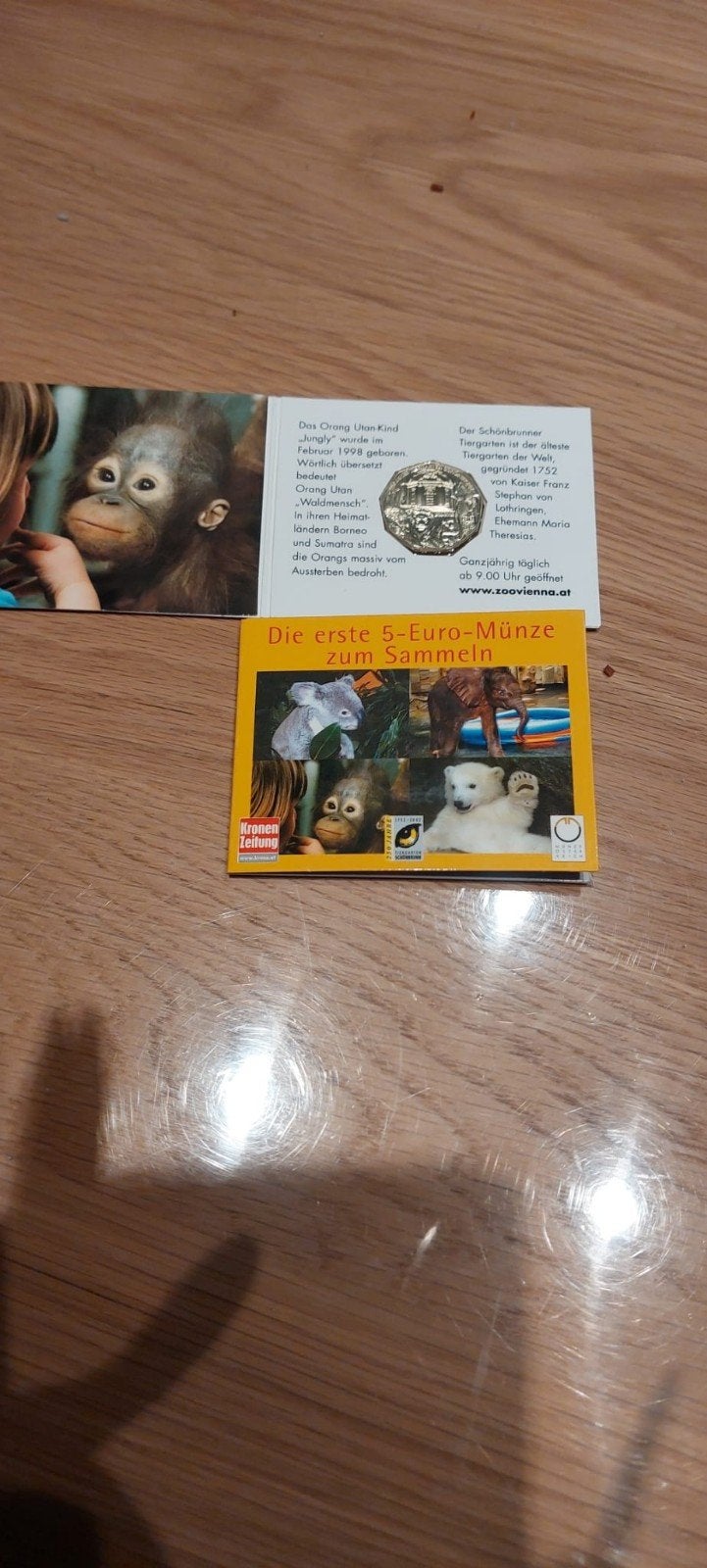 Oostenrijkse 5-euro munt Schönbrunn Zoo Orang-oetan, Ophalen, Oostenrijk, 5 euro, Losse munt