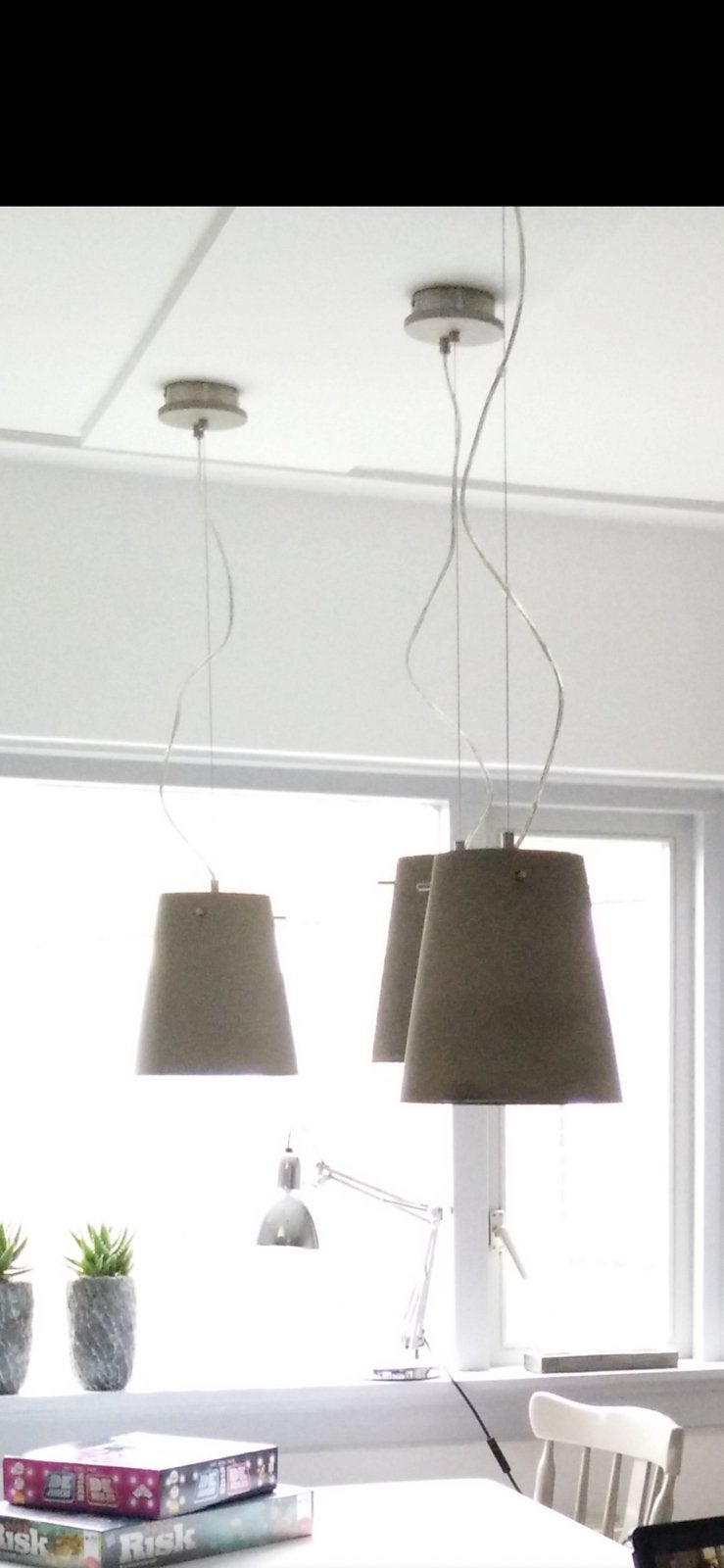 Hanglamp beton grijs 2 stuks, Huis en Inrichting, Lampen | Hanglampen, Ophalen, Zo goed als nieuw