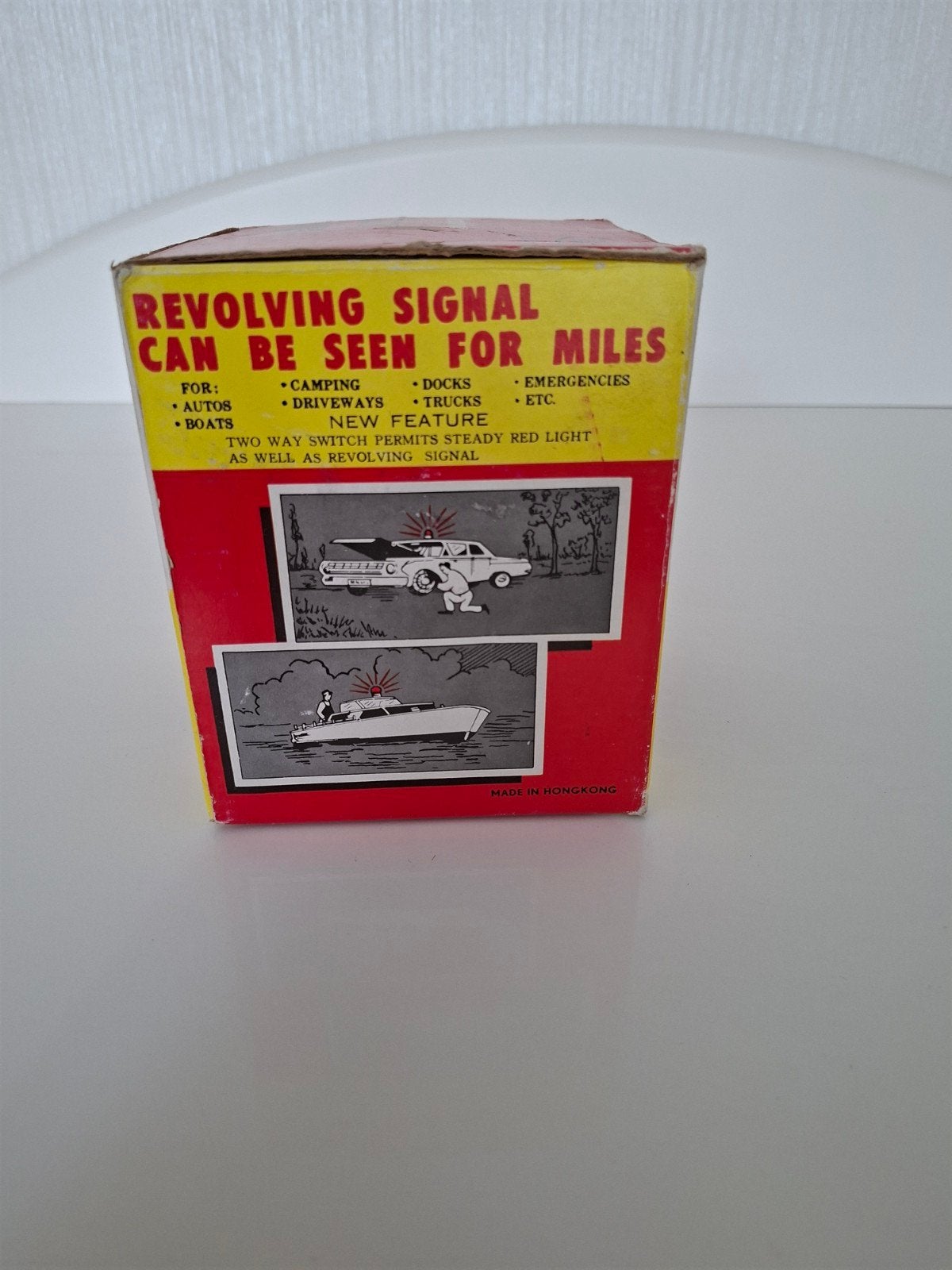 Vintage 12V zwaailicht - Oranje - Nieuw in doos, Ophalen of Verzenden