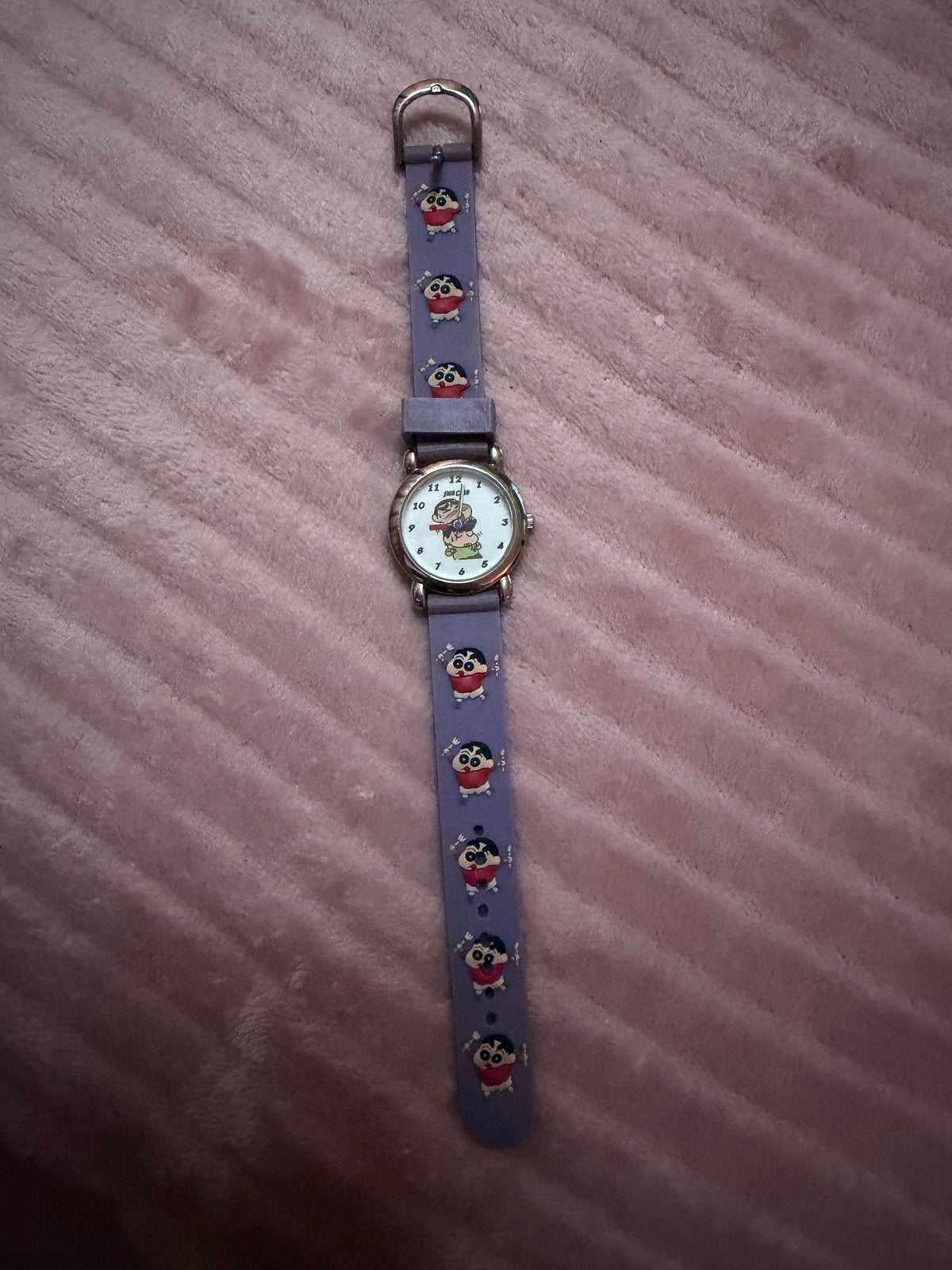 Shin Chan Horloge - Leuk voor Kinderen!, Ophalen of Verzenden, Gebruikt, Paars, Jongen of Meisje