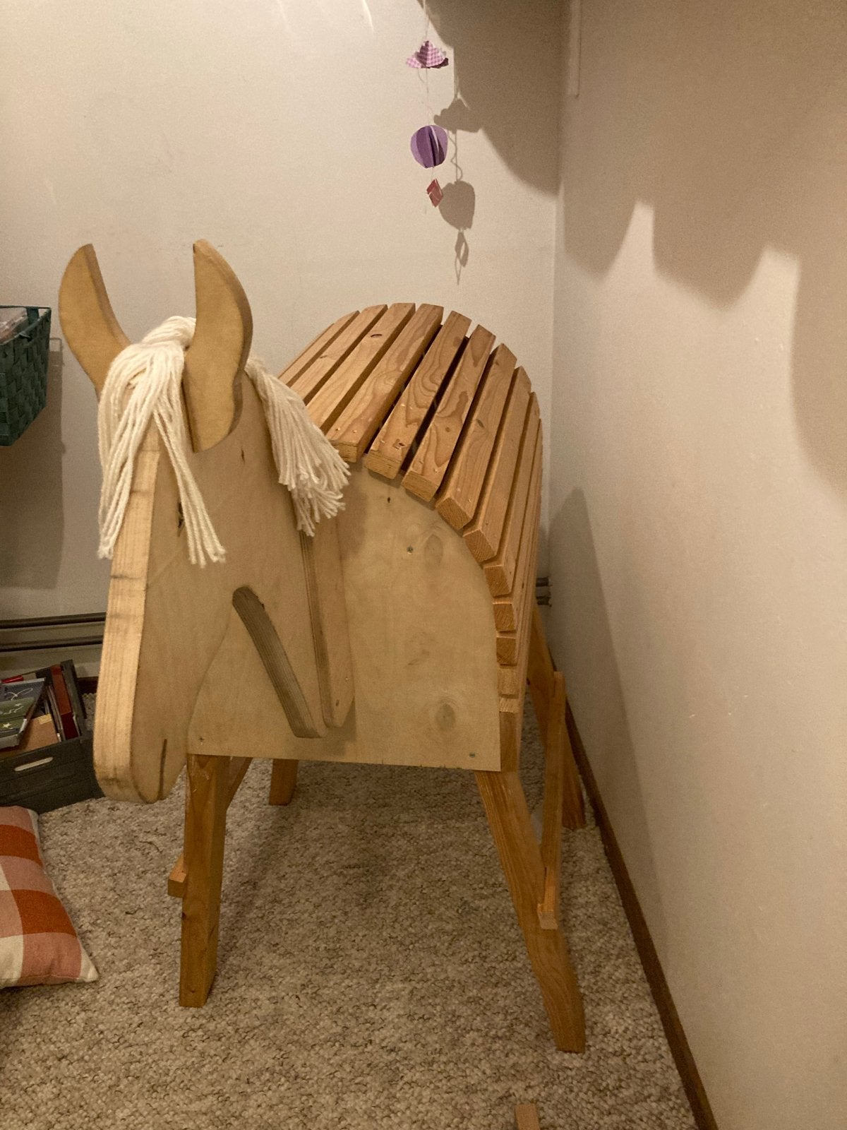 Houten speelpaard met manen - Ideaal voor kinderen, Ophalen, Gebruikt, Rij- of Hobbelspeelgoed