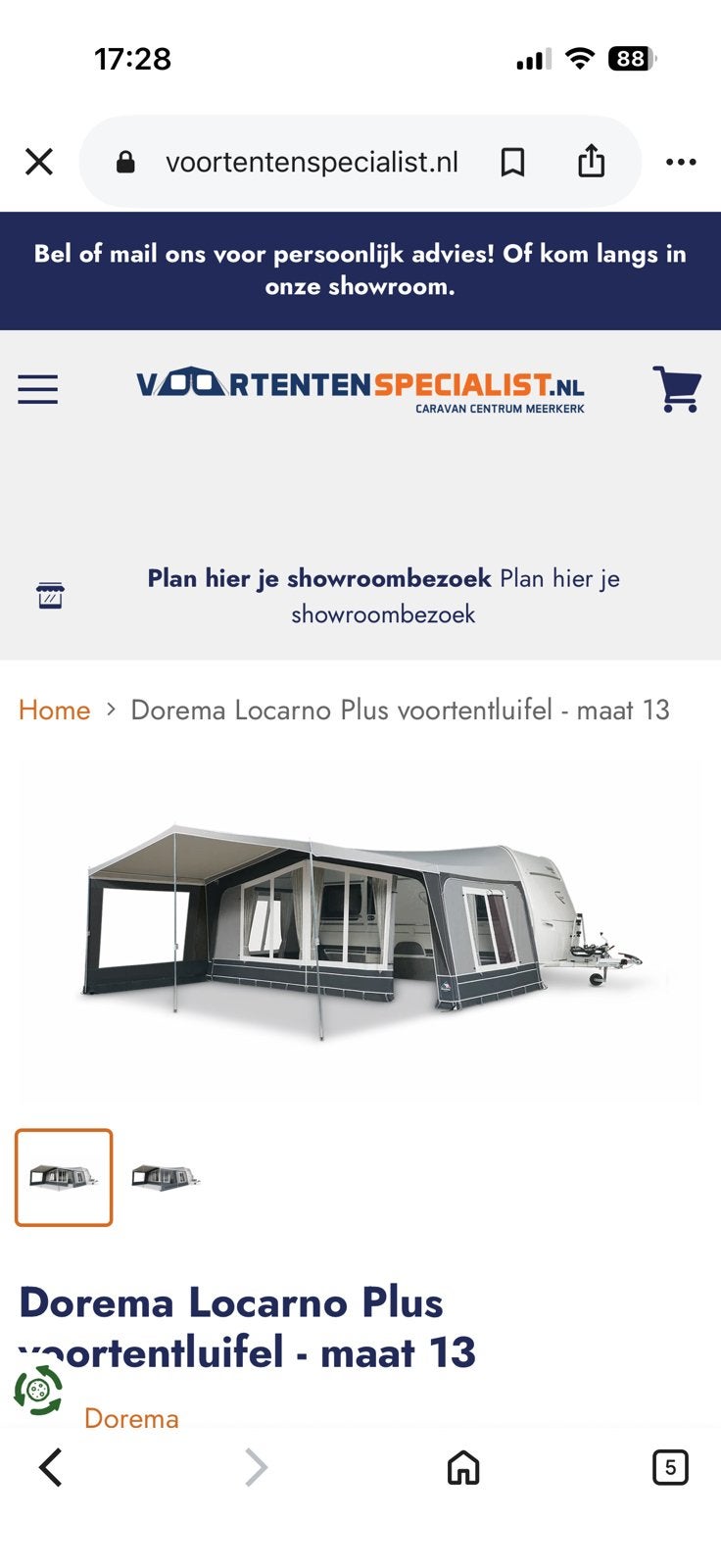 Luifel, Caravans en Kamperen, Ophalen, Zo goed als nieuw