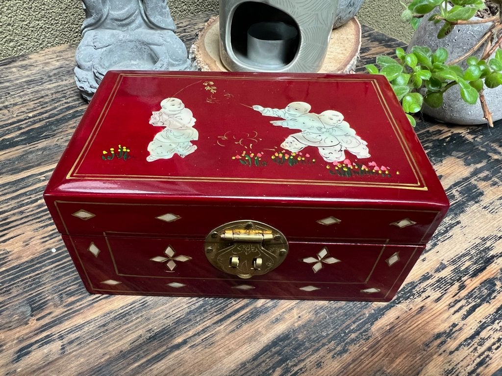 chinees sieraden juwelen kist doosje chinese parelmoer, Ophalen of Verzenden