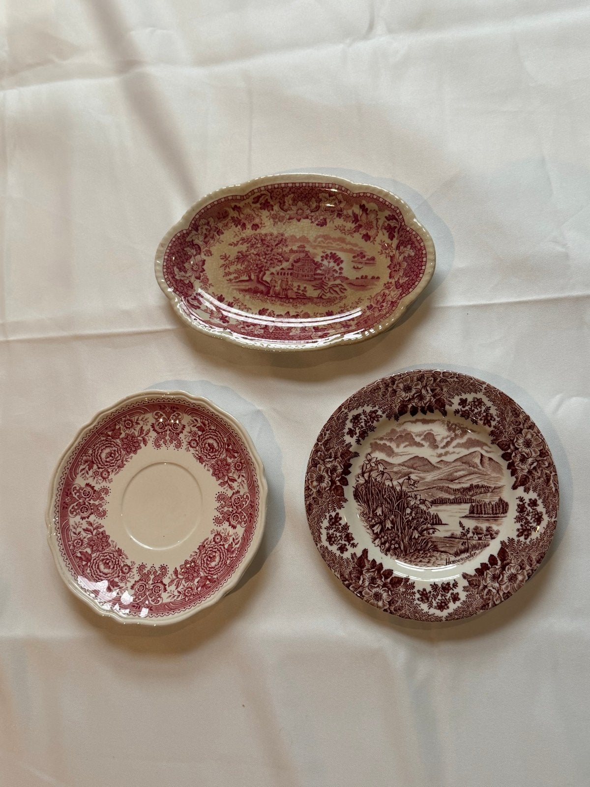 Drie Antieke Bordjes: Wood & Sons, EIT, Villeroy & Boch, Antiek en Kunst, Ophalen of Verzenden