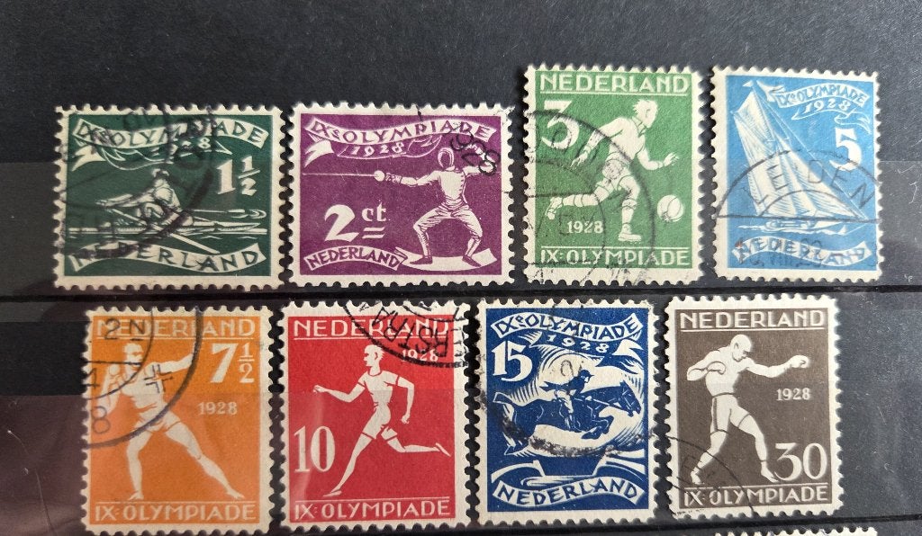 NVPH 212-219 gestempeld. Olympiade 1928 (1)., Verzenden, T/m 1940, Gestempeld