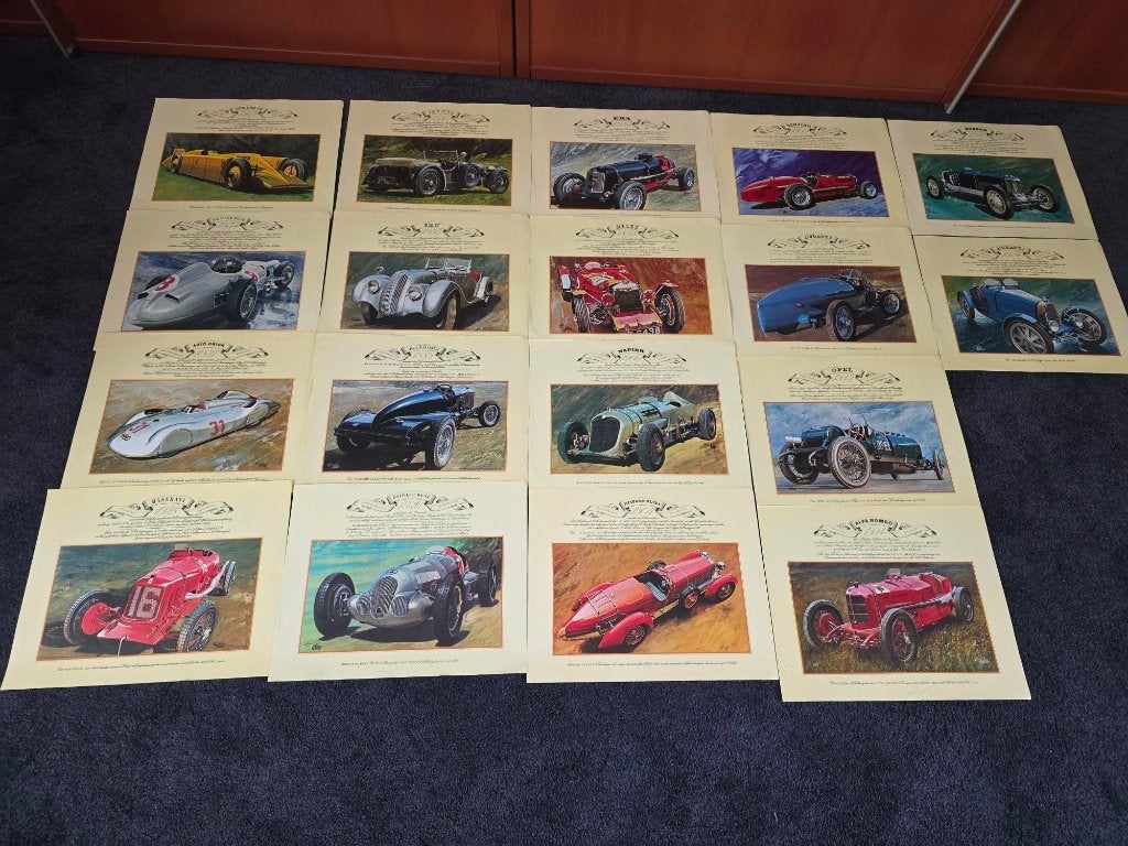Oldtimer posters deel 1  18x    41x33, Verzamelen, Ophalen of Verzenden, Gebruikt, Auto's