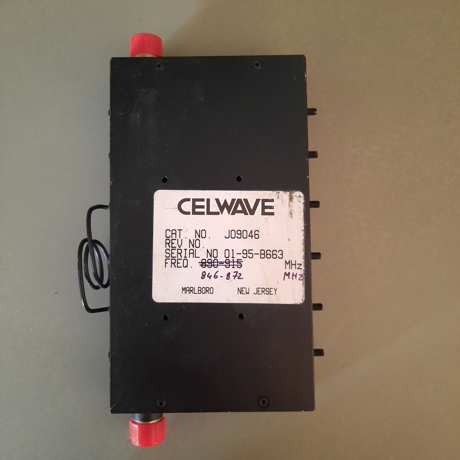 Celwave Filter J090f46 - Hergeconfigureerd 846-872 MHz, Gebruikt, Marlboro, New Jersey, USA, Ophalen of Verzenden, Celwave