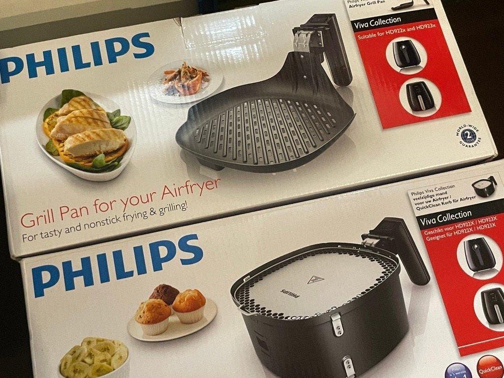 NIEUW: Philips grillpan EN een mand voor in de airfryer, Ophalen of Verzenden, Nieuw, Airfryer