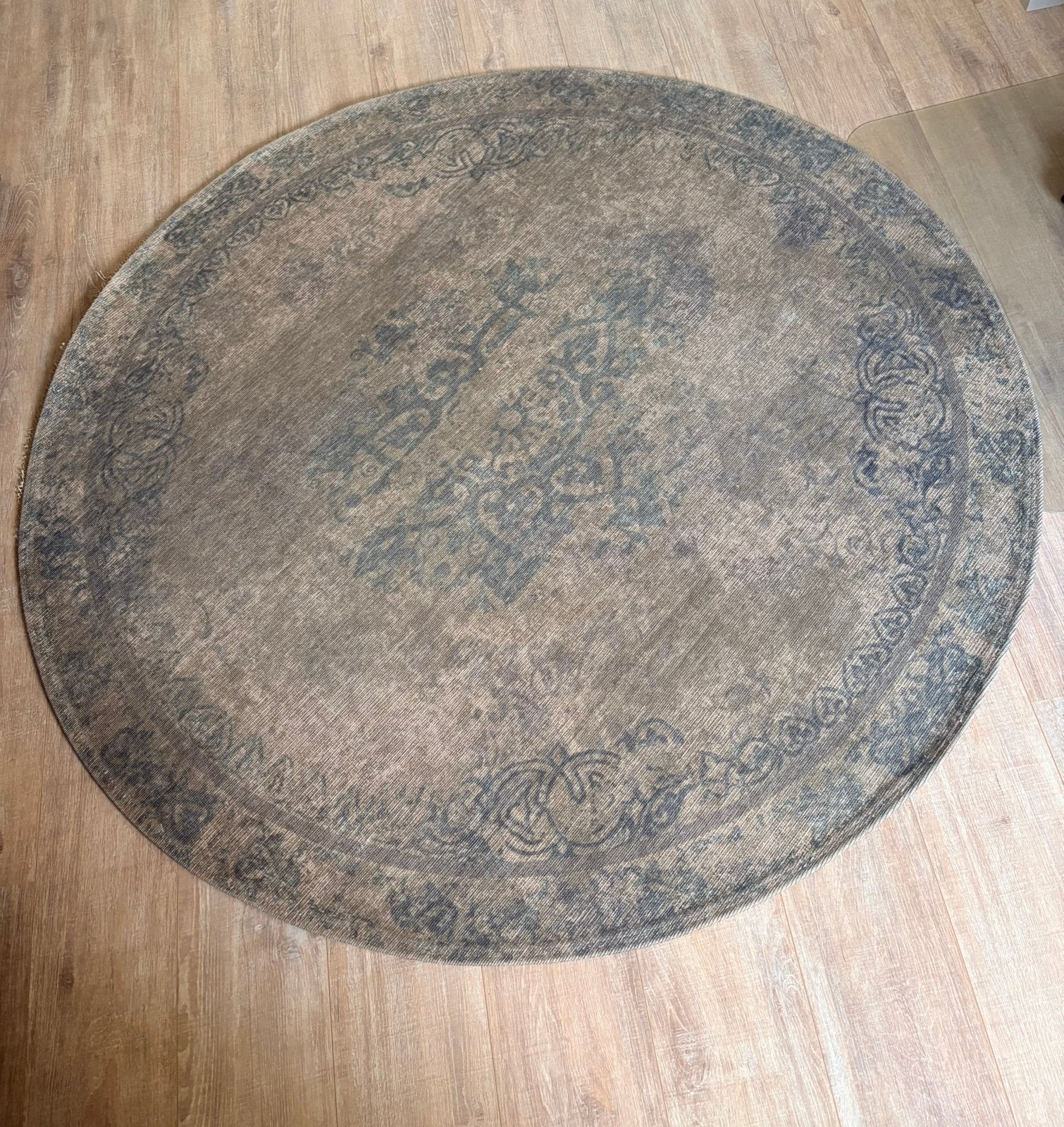 Rond groen vloerkleed 160 cm – laagpolig Loods 5, Ophalen, 150 tot 200 cm, Rond, Zo goed als nieuw