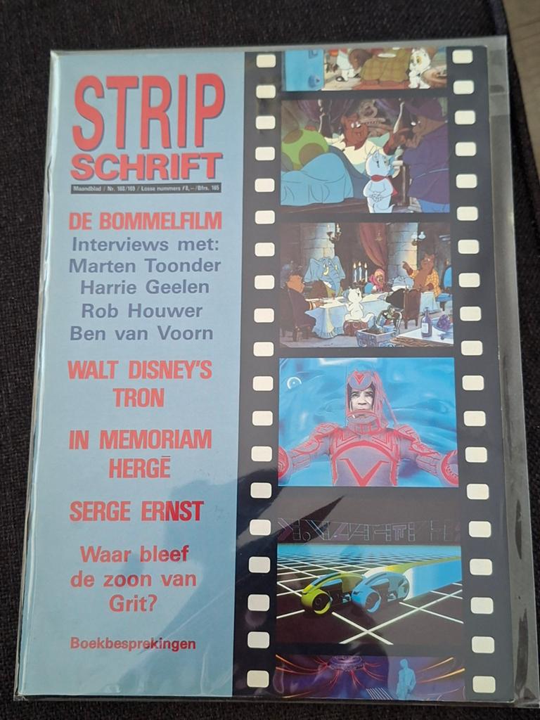 Stripschrift - De Bommelfilm, Walt Disney's Tron, Hergé, Eén stripboek, Ophalen of Verzenden, Zo goed als nieuw, Diverse