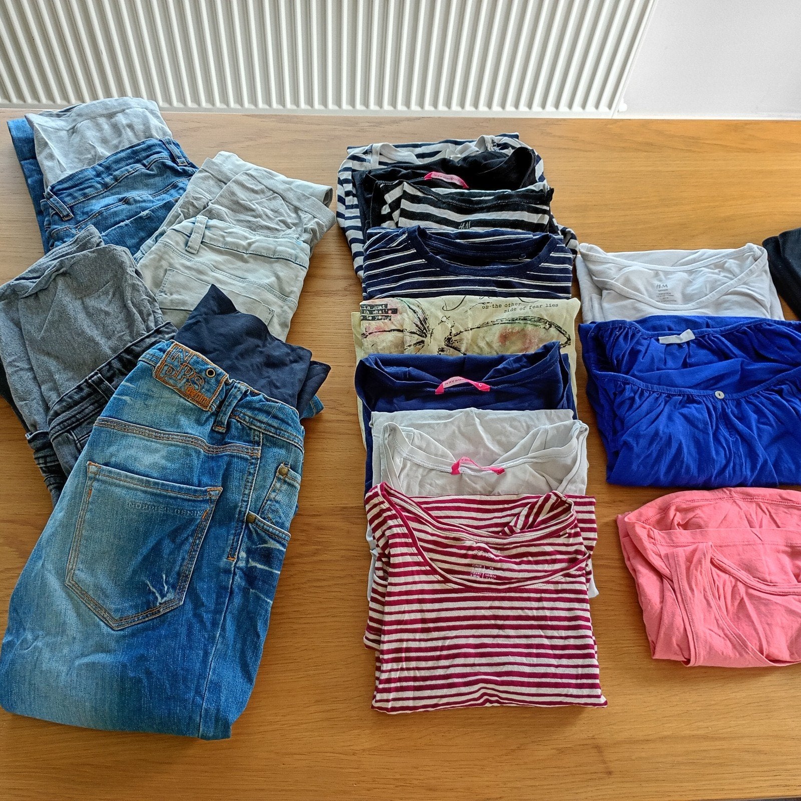 Pakket positie kleding maat 36/xs, zwangerschaps kleding, Blauw, Ophalen of Verzenden, Gedragen, Broek of Spijkerbroek