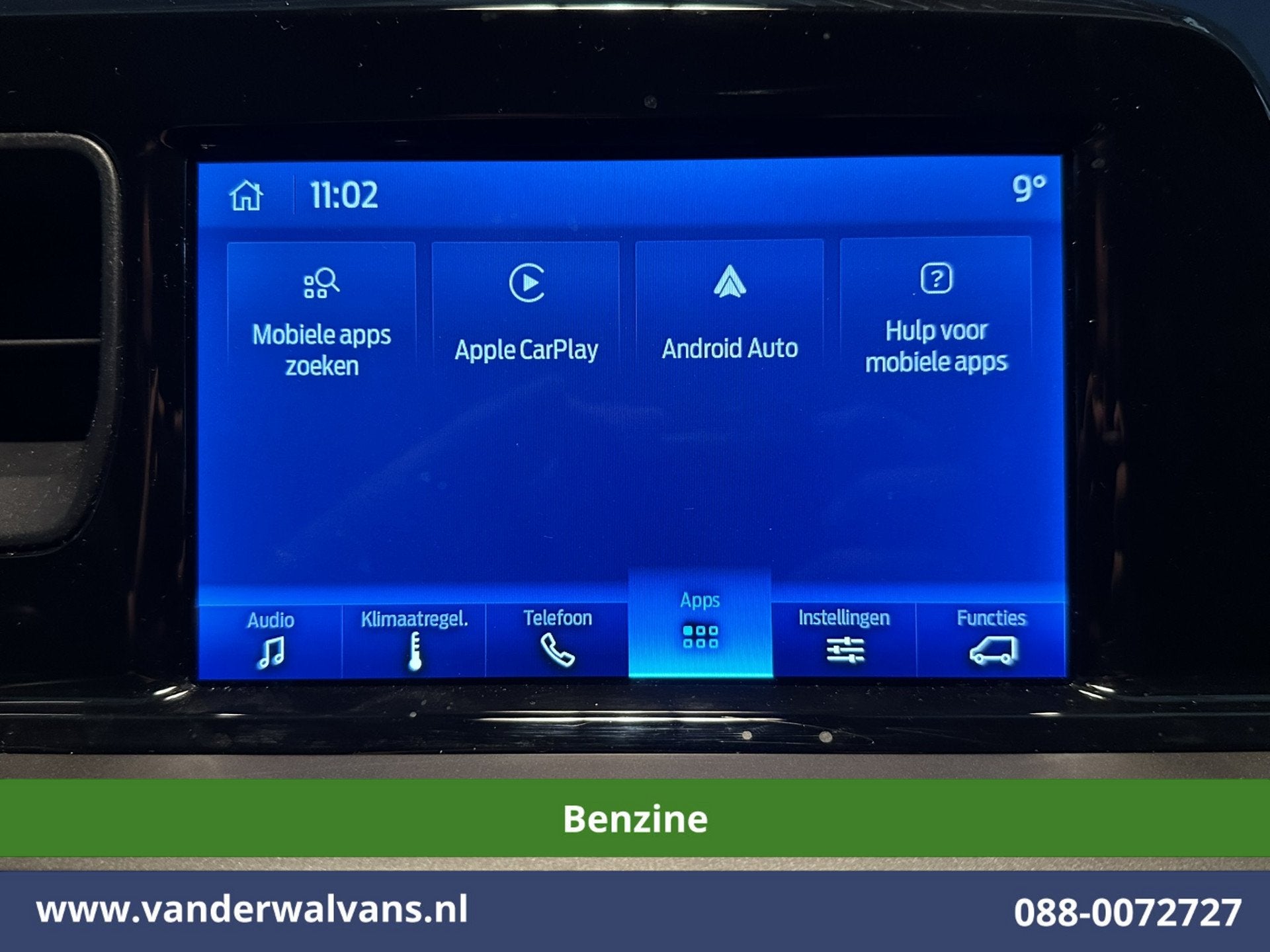 Ford Transit Courier 101pk Benzine L1H1 Euro6 Airco | Apple, Dealer onderhouden, Gebruikt, Euro 6, Wit