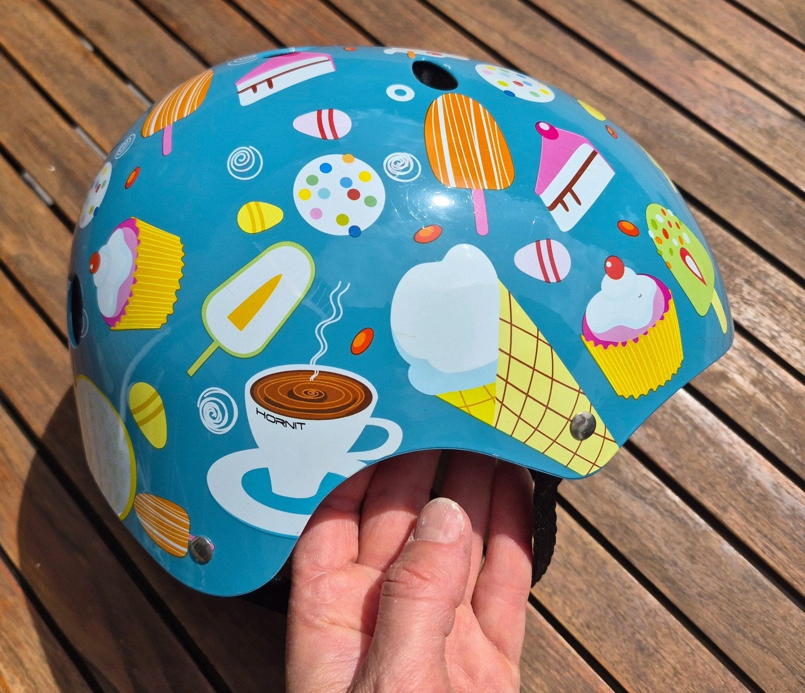 Mini Hornit kinder fietshelm maat M - ijsjes thema, M, Jongen of Meisje, Mini Hornit, Ophalen of Verzenden