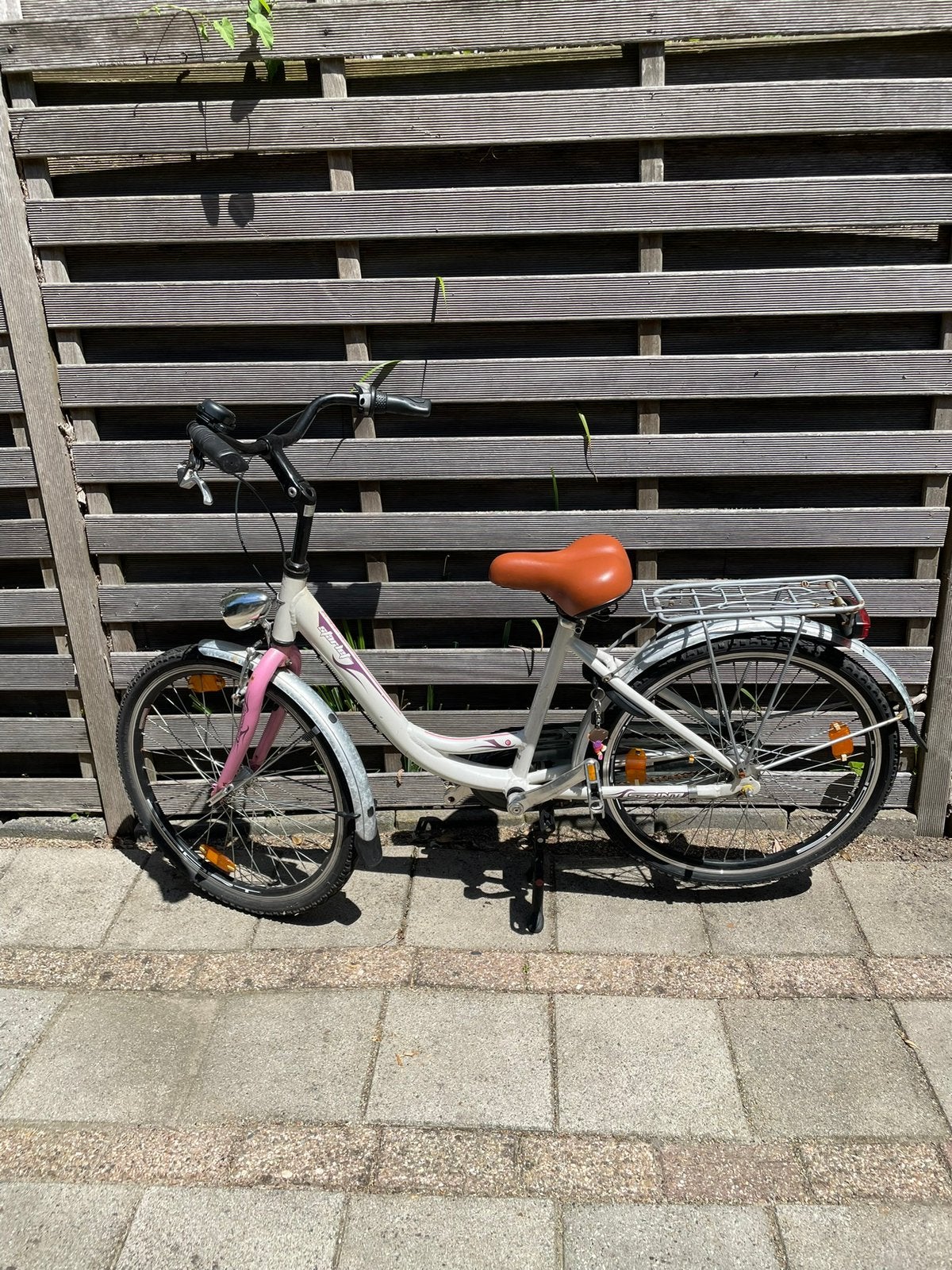 Witte kinderfiets, 24 inch, Ophalen, Terugtraprem, Versnellingen, Gebruikt