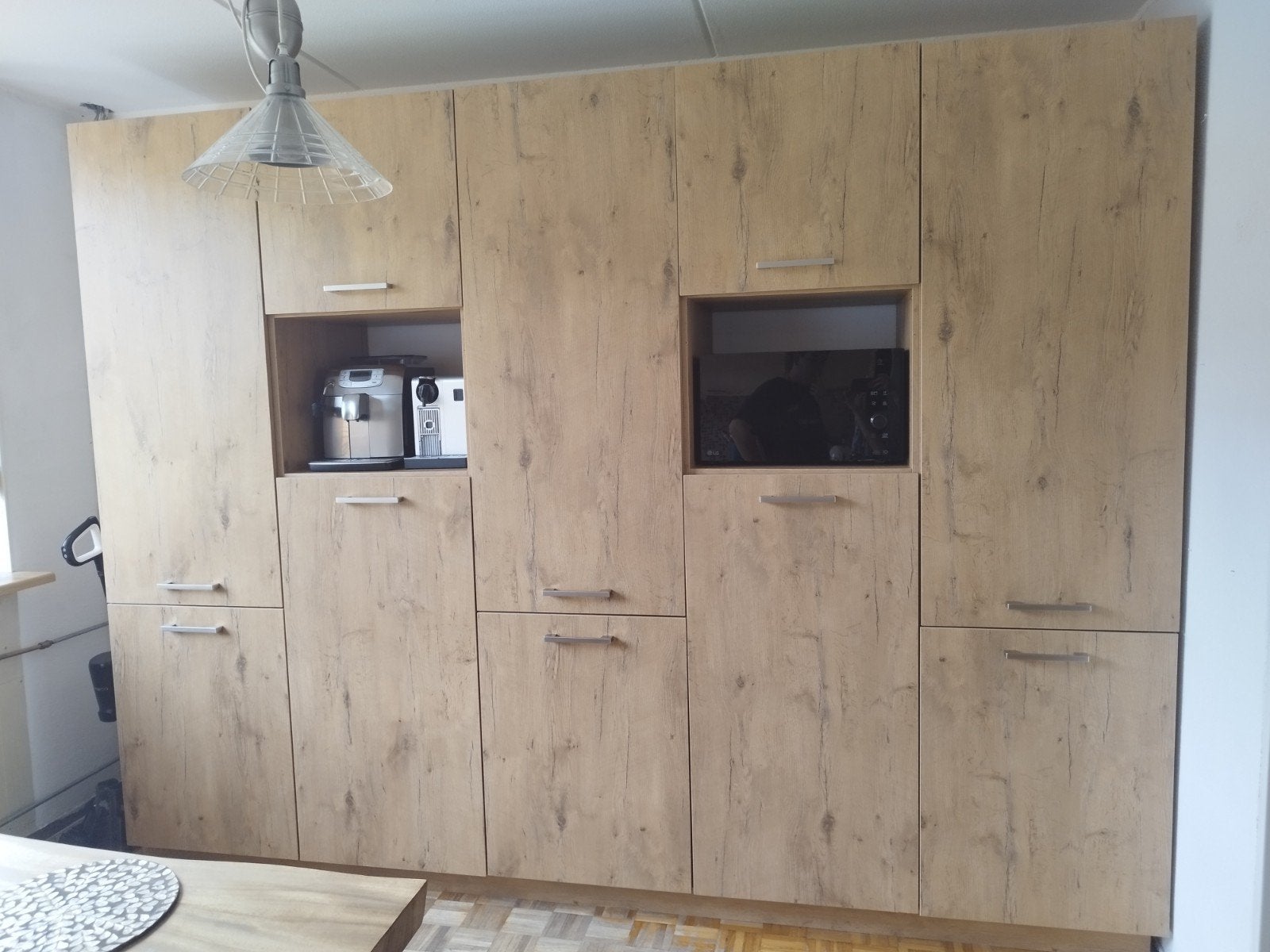 Hoogwaardige keukenkast met inbouwruimte, Huis en Inrichting, Keuken | Keukenelementen, Ophalen, Gebruikt, Bruin, 200 cm of meer