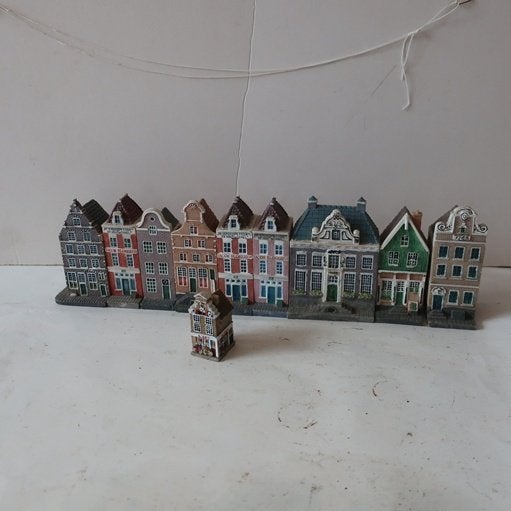 Grachten huisjes set lengte totaal 39 cm, Ophalen of Verzenden