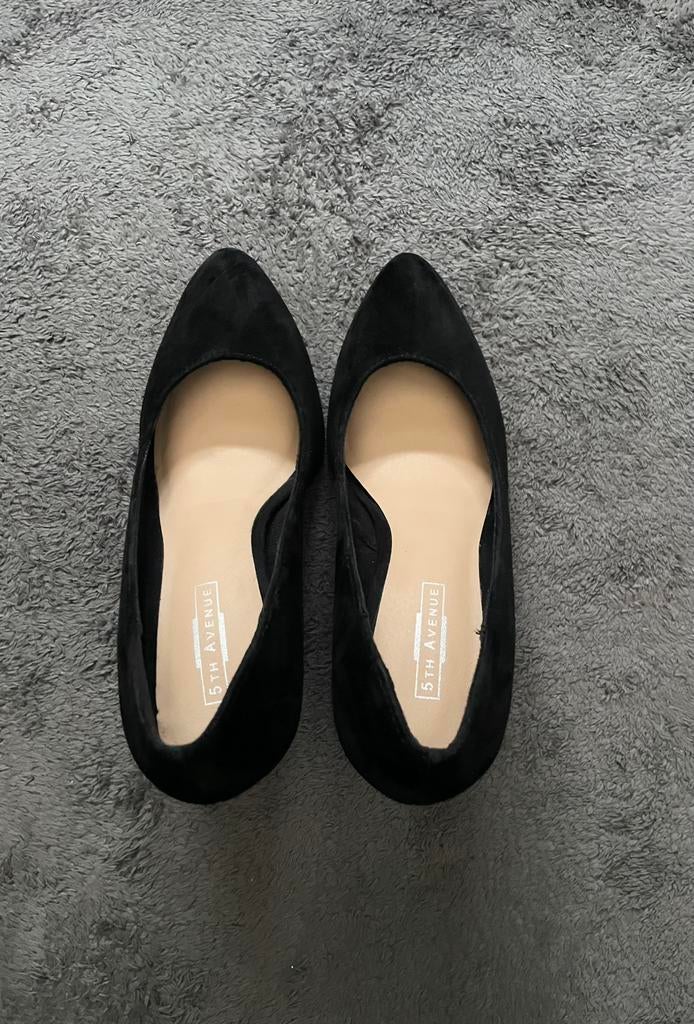 Zwarte suède pumps van 5th Avenue, maat 36, Ophalen, Pumps, Zwart, Zo goed als nieuw