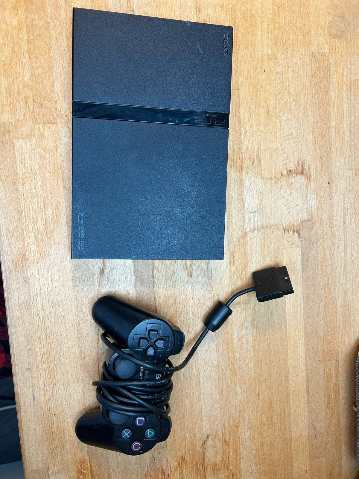 PlayStation 2 Slim - Tweedehands (zonder kabels), Spelcomputers en Games, Gebruikt, Zwart, Ophalen of Verzenden, Met 1 controller