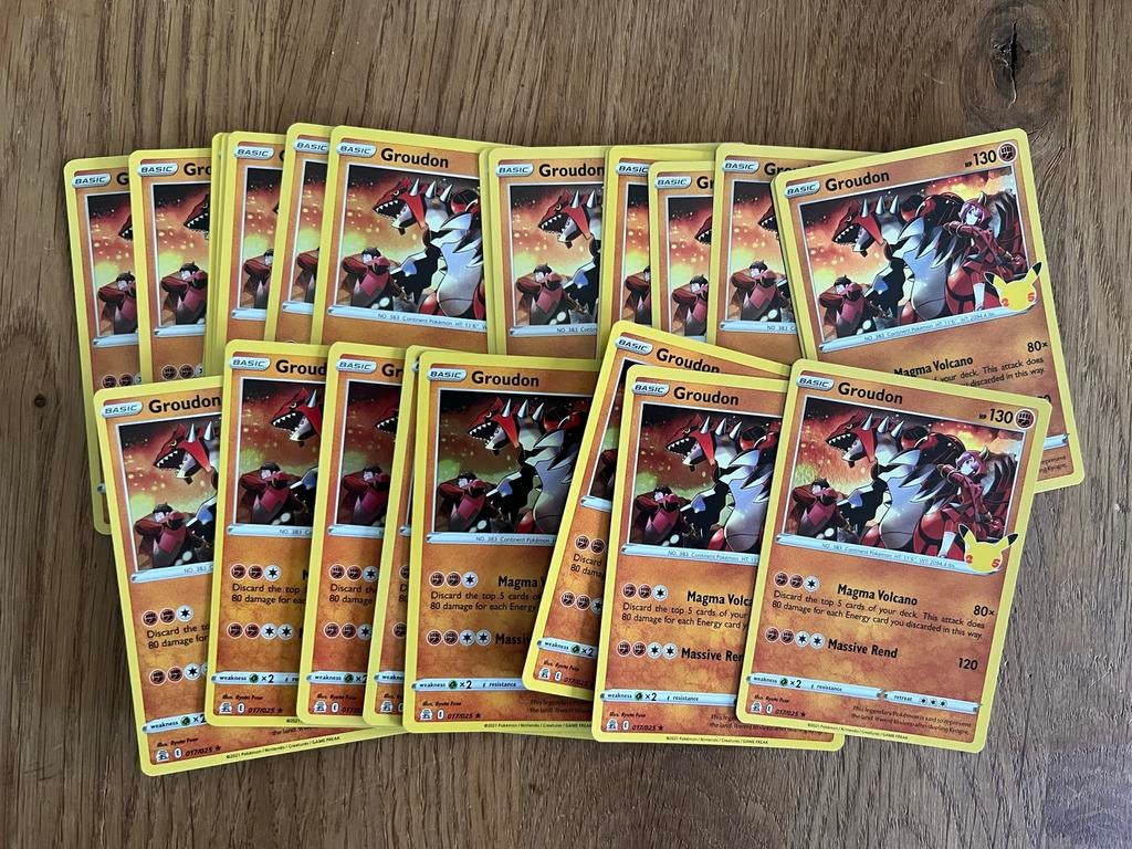 Groudon Holo 017/025 - Celebrations (prijs per stuk), Ophalen of Verzenden, Zo goed als nieuw, Losse kaart, Foil