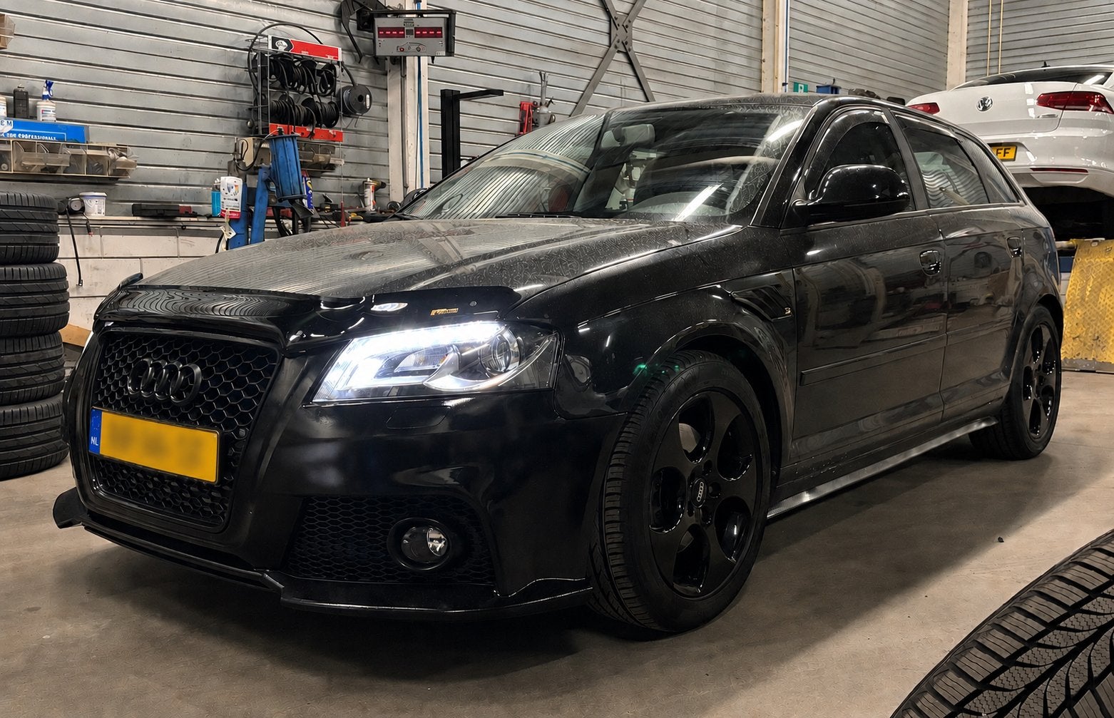 Audi A3 2.0 250PK Handbak Stage1 5Drs Airco Zwart 2009 S3 8P, Auto's, Audi, Voorwielaandrijving, Euro 5, Stof, Zwart