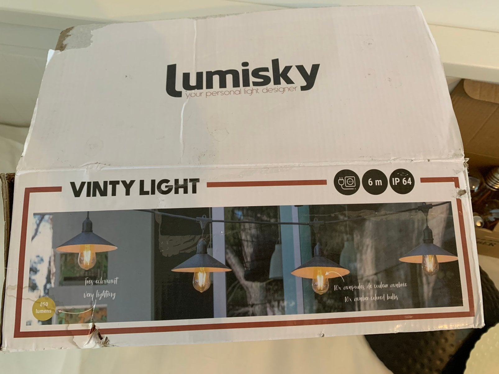 Lumisky mini vinty zonneslinger staal grijs, Ophalen of Verzenden, Zo goed als nieuw