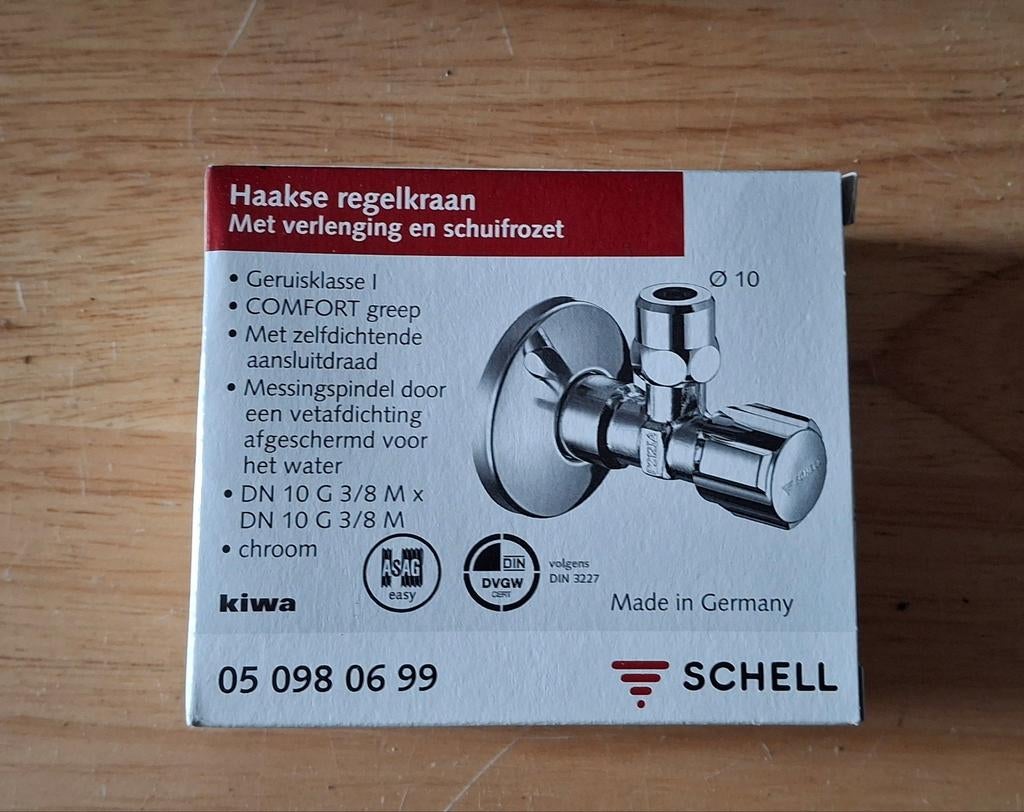 Schell Haakse regelkraan nieuw in verpakking, Ophalen of Verzenden, Nieuw, Kraan