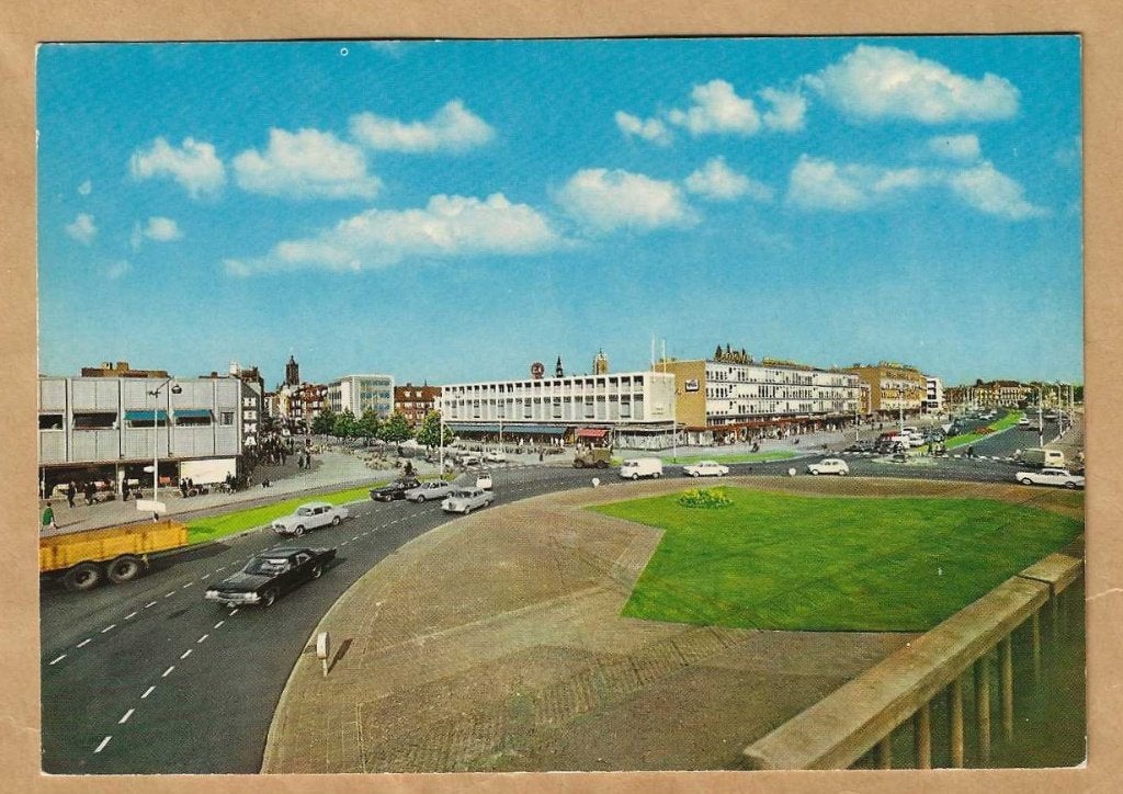 Oude ansichtkaart Venlo Rotonde, Gelopen, Verzamelen, Ophalen of Verzenden, 1960 tot 1980, Gelopen, Limburg