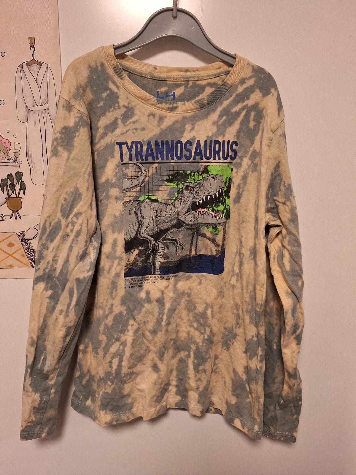 indeknoop - tie dye dino shirt maat 156, Verzenden, Gebruikt, Jongen, Shirt of Longsleeve