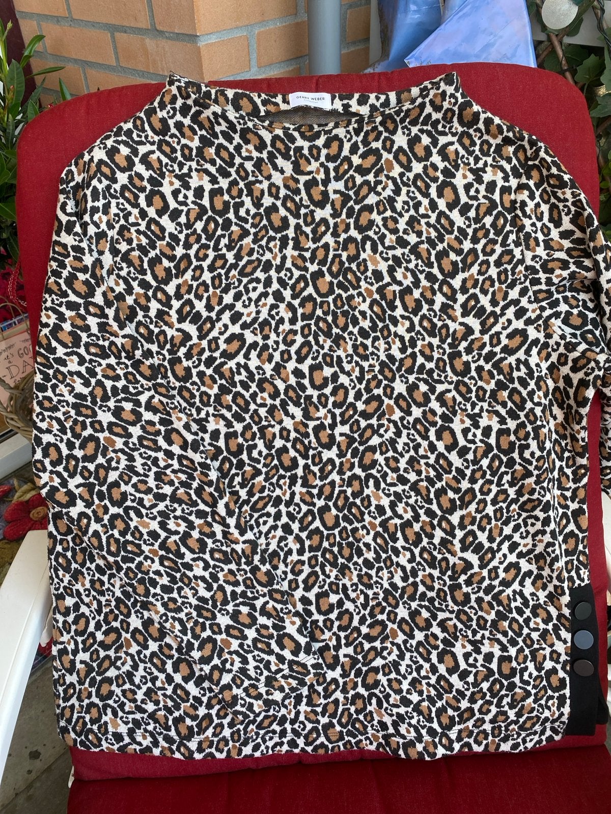 Gerry Weber Leopard Print Top Maat 44, Kleding | Dames, T-shirts, Zo goed als nieuw, Maat 42/44 (L), Bruin, Lange mouw, Ophalen of Verzenden