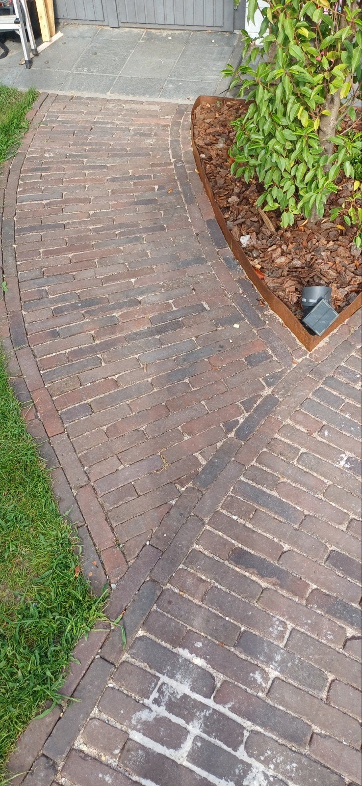 Gebakken getrommelde waaltjes rood/paars, ca. 7m2, Ophalen, Gebruikt, Keramiek, Klinkers