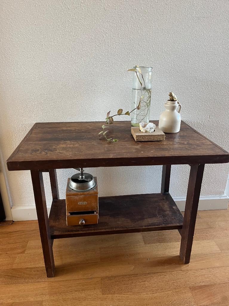 bijzet tafel art deco vintage plant hal wand leg eiken gang, Antiek en Kunst, Antiek | Meubels | Tafels, Ophalen