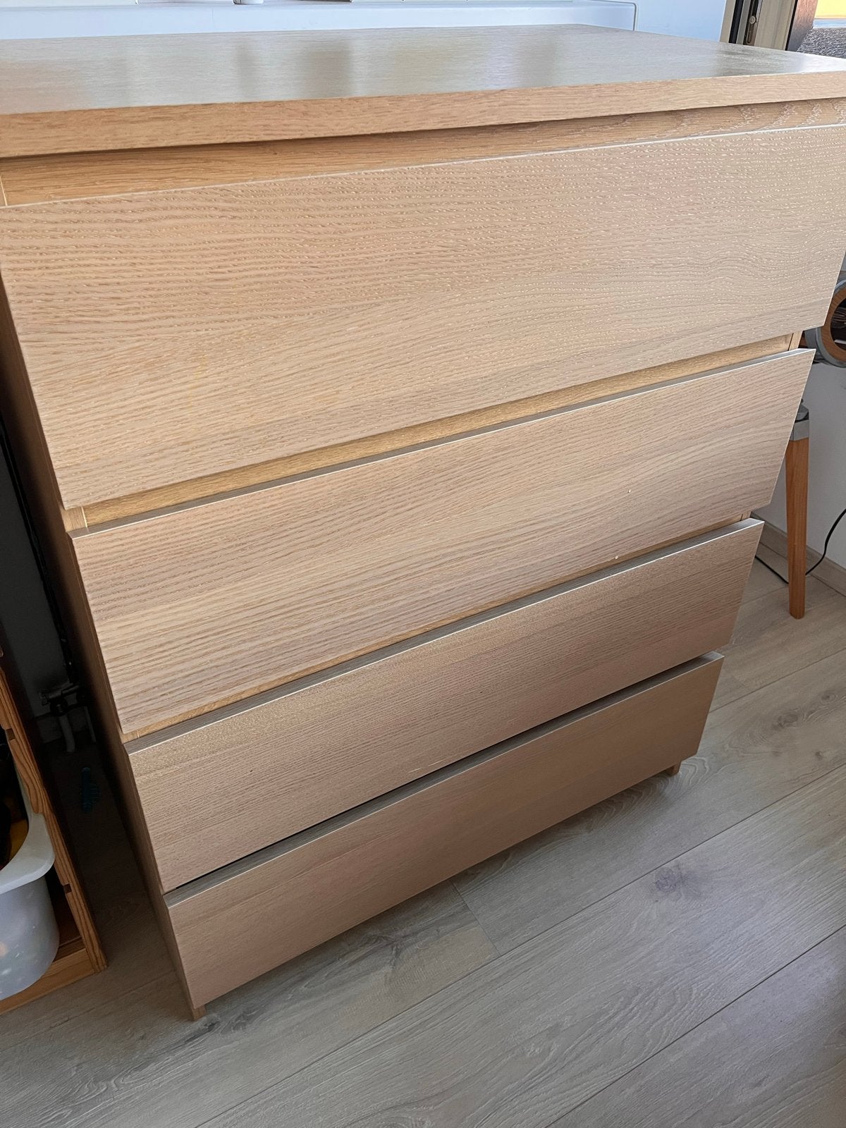 IKEA Ladekast met 4 laden - Licht hout, Ophalen, Gebruikt, 100 tot 150 cm, 50 tot 100 cm