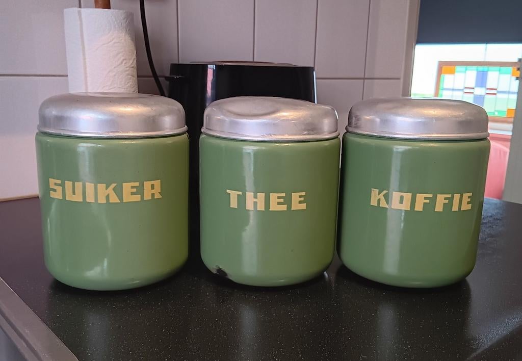 Originele voorraadpotten, Antiek en Kunst, Curiosa en Brocante, Ophalen