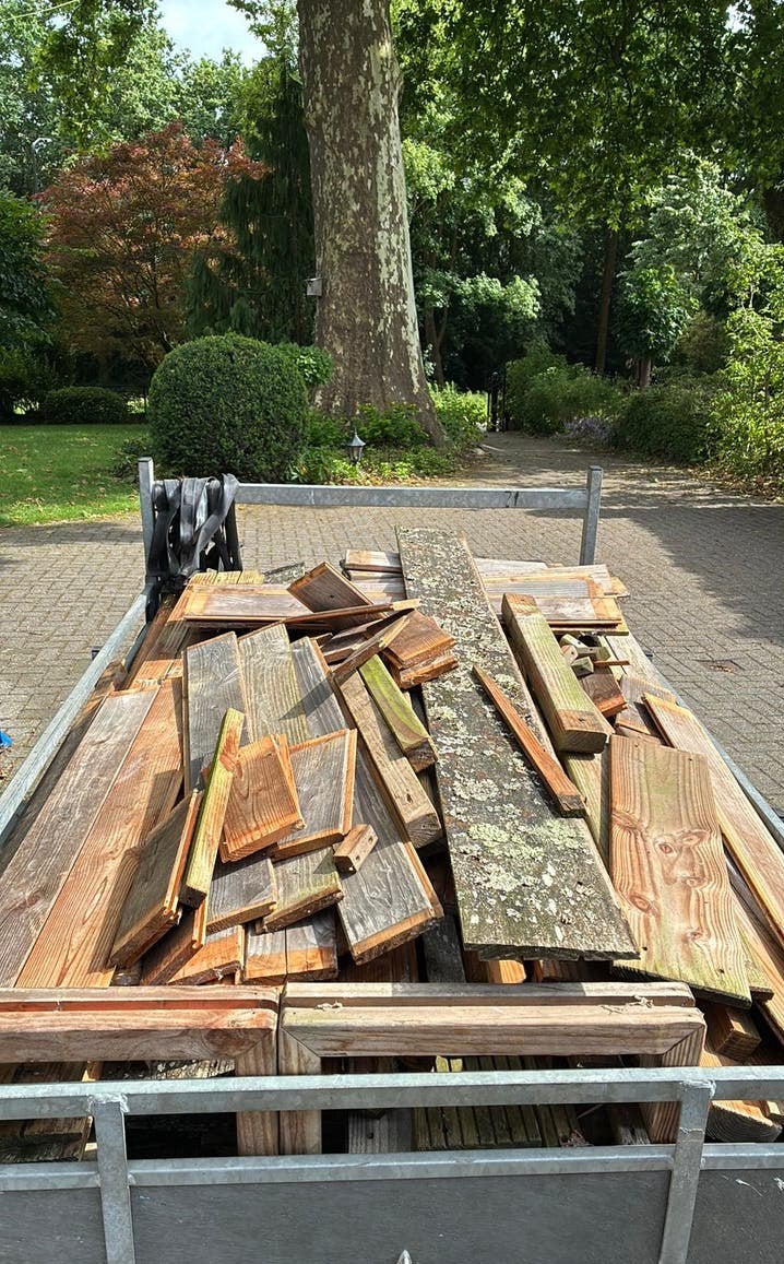 Aanhangertje vol hout, veelal douglas en reststukken gemixt, Minder dan 3 m³, Ophalen, Overige houtsoorten