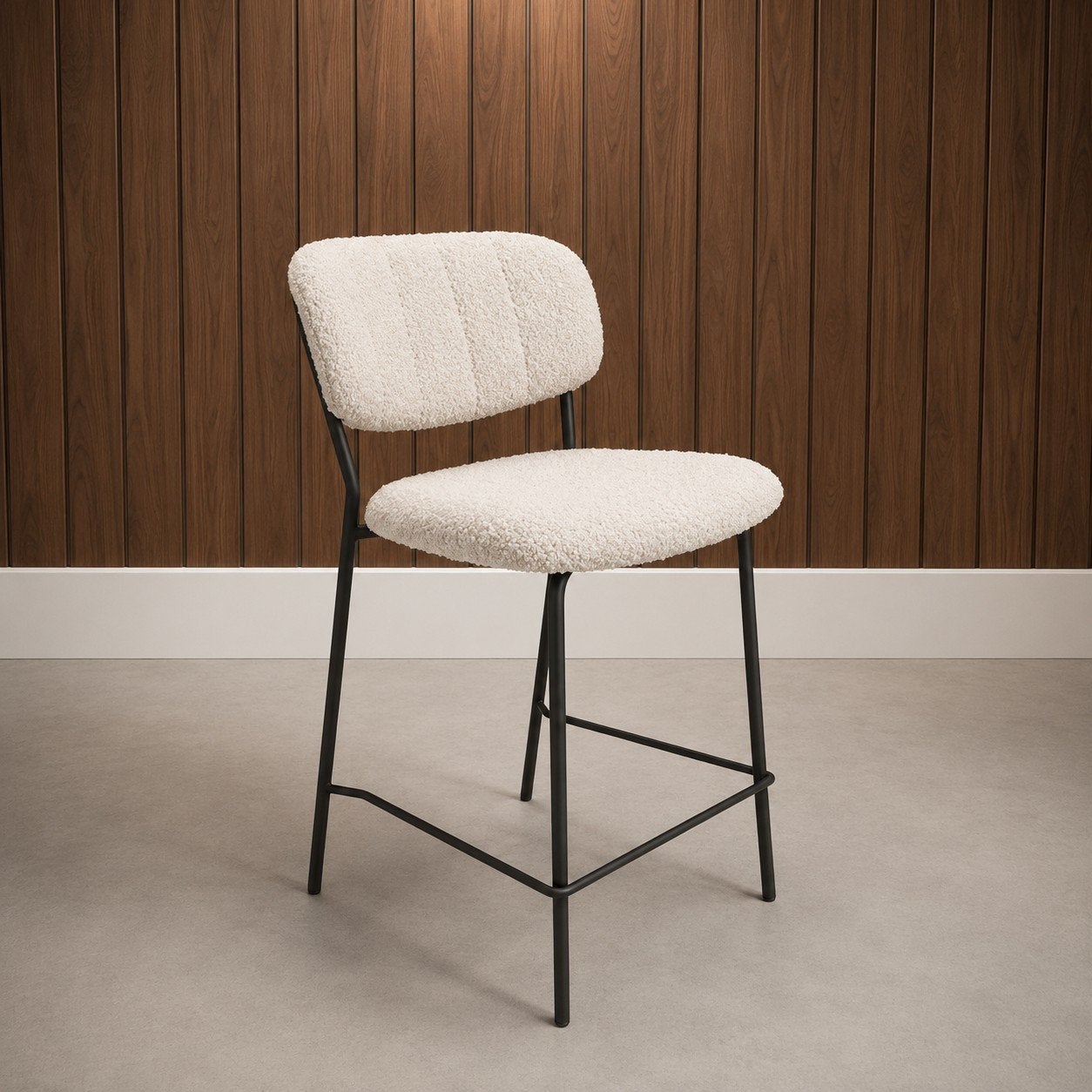 vanHarte Jolien barkruk 4x Boucle Cream NIEUW, 5 krukken of meer, Ophalen of Verzenden, Nieuw, 60 tot 90 cm